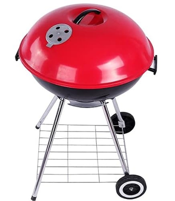 Parrilla de barbacoa Ved Essential Kettle de 17 pulgadas con ruedas | Carro de carbón redondo portátil, cocina de carbón para asar al aire libre, viaj