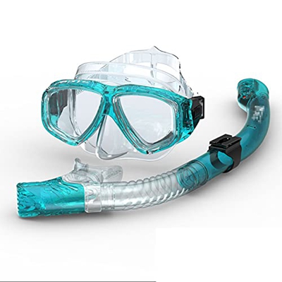 AMZOPDGS Conjunto de esnórquel seco, Equipo de esnórquel, Equipo de Buceo, máscara de Buceo, Gafas de esnórquel, máscara antiniebla, Buceo, apnea, Pes