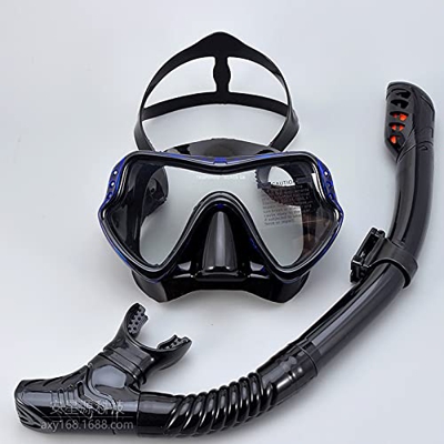 AMZOPDGS Juego de esnórquel, máscara de esnórquel con Parte Superior Seca, máscara de Buceo antivaho y antifugas, Vidrio Templado panorámico Resistent