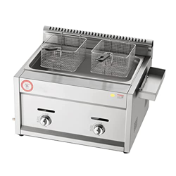 Freidora de Gas Profesional de Alta Capacidad para Cocina de Comida Familiar en encimera de Restaurante Comercial (freidora) (freidora + Base de freid precio
