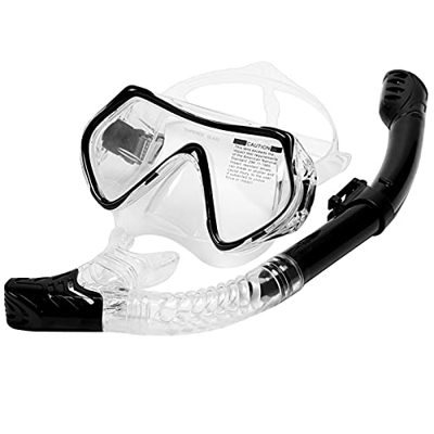 AMZOPDGS Juego de esnórquel para Adultos, Gafas de Buceo panorámicas antivaho, máscara de esnórquel con válvula Seca, Equipo de esnórquel Resistente a