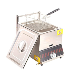 Freidora Freidora de Gas Profesional Tanque de 6L Freidora de Chips de Pollo de Acero Inoxidable con Pala de Cesta para Restaurante Comercial Co en oferta
