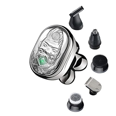6 en 1 cabeza afeitadora multifuncional cabeza calva afeitadora kit de aseo inalámbrico flotante maquinilla de afeitar eléctrica impermeable USB recar