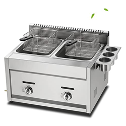 Freidora de Gas multifunción 22L Freidora Profesional Comercial Control de Temperatura Independiente Potencia de Fuego Ajustable Wi características