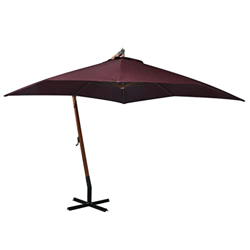 Sombrilla de jardín con base de 3 x 3 m Parasol de brazo lateral descentralizado con poste de madera maciza Parasol de exterior Balcón Terraza Cenador precio