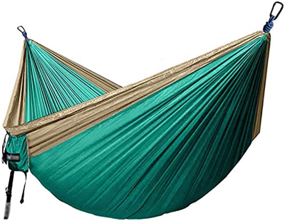 Hamaca portátil Doble Persona Nylon Hamaca Columpio Supervivencia Jardín Colgando Silla para Dormir Viajes Interiores Viajes al Aire Libre Senderismo 