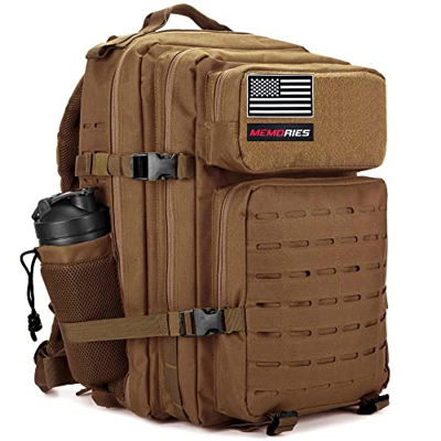 Memories Mochila 45L Tactica Militar Impermeable para Crossfit Caza Senderismo Gimnasio y Deportes al Aire Libre. (Marrón)
