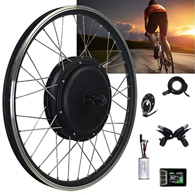 Niczu Kit de Conversión de Bicicleta Eléctrica, Kit Accionamiento Delantero Motor CC 36V 500W, Rueda Delantera 20 24 26 27,5 28 29 Pulgadas 700C, Kit 