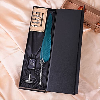 n/A Quill Metal Nib Sumer Pluma Pluma escriba la Escritura Conjunto de Tinta con la Fuente de la Pluma de la Pluma de la Pluma de la Pluma de la Pluma