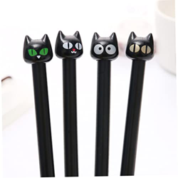 Yoyakie Gel Pen, 4pcs Cat Top Ink Gel Pens Stationery Pens School Office Office Gifts Black, Gel Pen precio