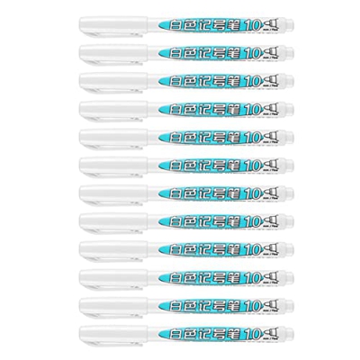 NUOBESTY 12 Piezas Pintura Blanca Lechada Pluma de Pintura Lechada Pluma Marcador de Pintura Blanca Lechada de Pared