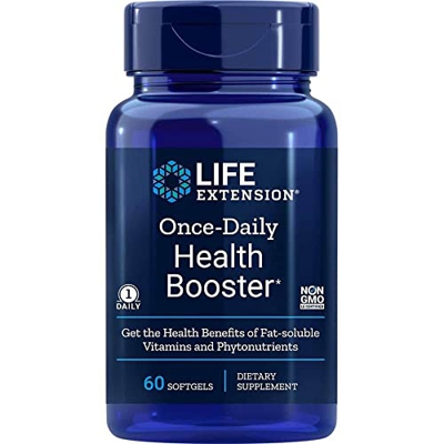Life Extension, Once-daily Health Booster (multivitamina), 60 cápsulas blandas, Probadas en Laboratorio, Sin Gluten, Sin Soja, No GMO