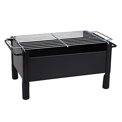 TIENDA EURASIA - Barbacoa de Sobremesa, Barbacoa de Hierro de 33 x 20 x 23 cm, Parrilla Barbacoa, Grill para Terraza, Camping, Barbacoa Carbon Portati