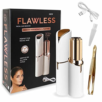 Depiladora Facial Para Mujer Sin Dolor │Afeitadora Electrica Mini para Depilar el Vello del Rostro│Rasuradora Beauty gold con Pinza de Depilar│Perfila
