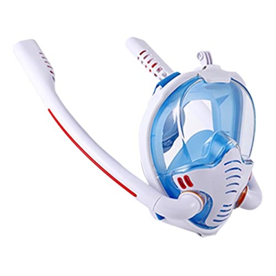 Gafas de Buceo Máscara De Esnórquel De Cara Completa, Doble Tubo De Silicona, Máscara De Buceo Completamente Seca, Máscara De Natación Para Adultos, G