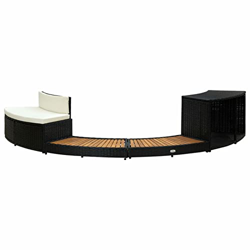 Festnight Borde Soporte Redondo de Bañera Hidromasaje de Ratán Sintético,Borde de Bañera Hidromasaje Accesorios de Protección Piscinas Duradero, Estru en oferta