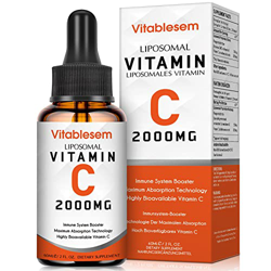 Vitamina C líquida liposomal, 2000 mg, ayuda al sistema inmunológico, colágeno y energía natural para adultos, máxima absorción, biodisponibilidad, li en oferta