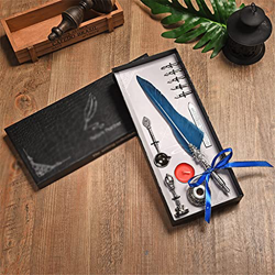 n/A 1 Set Feather Dip Fountain Fountain Pen Caligrafía Quill Vintage Pluma Pluma Conjunto Escribir Pluma Suministros 5 Nib (Color : F) características