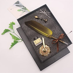 n/A Pluma de Acero de Pluma de Bengala Natural Papelería Sistema de Oficina de papelería Conjunto de Pluma de Plumas (Color : E) precio