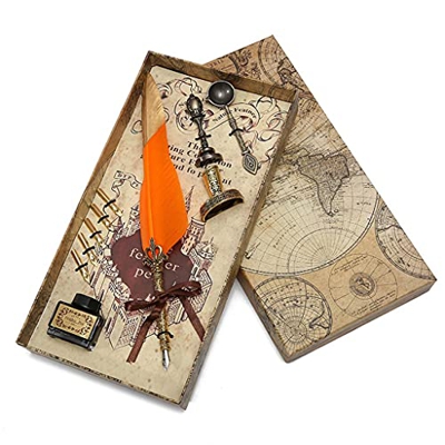 n/A Vintage Pule Feather Pen Oficina Caligrafía Traje Pluma Fuente Pluma (Color : A)