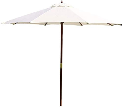Parasol Sombrillas de jardín al aire libre Sombrilla de jardín de 2,7 m, sombrillas de madera para exteriores con poste de madera y 8 varillas, protec
