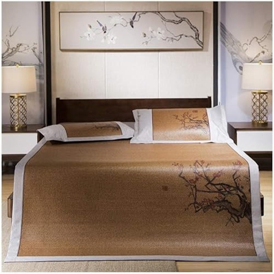 DYCIN Alfombras para Dormir de Verano Enfriando Verano Matada for Dormir Ratán, Colchón Plegable Y Pieza Matería De Bambú para el Dormitorio de la Esc