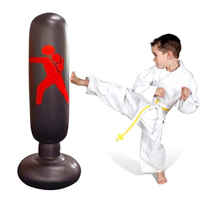 Saco de Boxeo, JanTeelGO Saco de Boxeo de pie, 160cm Punching Ball Rebote instantáneo de Fitness para Taekwondo Karate MMA, Bolsa de Boxeo para niños 