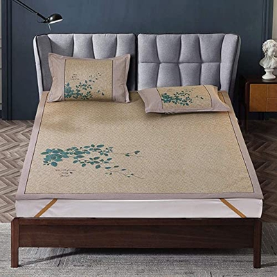 Alfombras para Dormir de Verano Verano Matada for Dormir Hielo Estera de Seda Verano Aire Acondicionado Habitación Cushiformable Transpirable Red Dobl