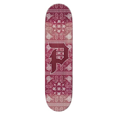 Primitive Skateboarding Men's Dirty P Paisley Burgundy Skateboard Deck 8