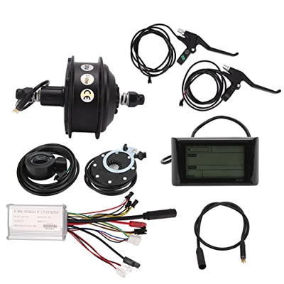 Kit de Motor de Cubo de Bicicleta Eléctrica, Kit de Motor de Cubo Trasero de Casete 25-28 Km/h Conector Impermeable con Panel LCD S900 para Vehículo(S