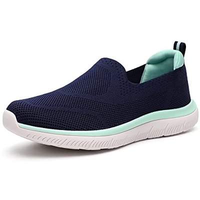 HKR Deportivas Mujer Sin Cordones Zapatos Ofertas Arch Support Comodos y Antideslizante Fit Caminar Flex Sneakers Azul Oscuro 39 EU