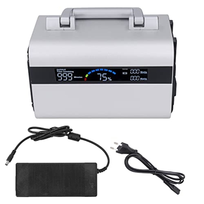 Estación de Energía Portátil, Estación de Energía de Emergencia Almacenamiento de 220 V Onda Sinusoidal Portátil de 600 W con Iluminación para el Hoga