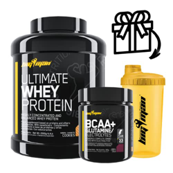 PACK BIGMAN ULTIMATE WHEY PROTEIN 2KG + BCCA&GLUTAMINA + SHAKER (REGALO) (Chocolate) características