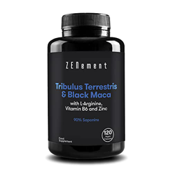 Zenement | Tribulus Terrestris & Maca Negra, con L-Arginina, Vitamina B6 y Zinc, 120 Cápsulas | Aumenta la testosterona, la Energía y la Resistencia | en oferta
