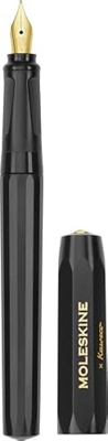 Moleskine x Kaweco Bolígrafo Rollerball Recargable de Plástico ABS para Escribir y Tomar Notas, Recambio de 0,7 mm con Tinta Negra Incluida, Negro