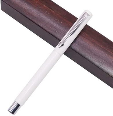 LXESWM Fountain Pens Fashion Fountain Pen de 0.5 mm Fuente Pen Pen Pen Pen Pen Pen Pen Pen Pensilos Escolares de Oficina de Nib (Color : White, Size :