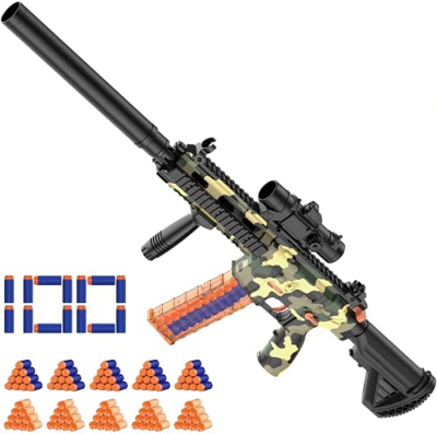 Wstbspsm Pistolas de Juguete para niños, Pistolas de Juguete automáticas eléctricas, Pistola de Espuma de 2 Modos de ráfaga para niños de más de 8 año