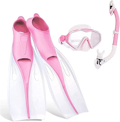 AMZOPDGS Máscaras de Buceo Snorkel de Cara Completa Máscaras de Buceo Juego de Snorkel Profesional Gafas antivaho de Silicona Juego de Aletas de natac
