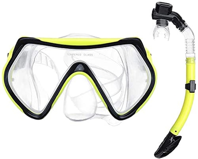 AMZOPDGS Buceo Máscara de Buceo Gafas de máscara de Buceo con Tubo de respiración Submarino Sea Dry Snorkel para bucear
