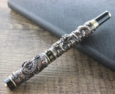 LXESWM Fountain Fountain Fountain Pen Metal Dragon Fountain Pen Pen Vintage Gift Gift Pense Bajas de Regalo Suministros de Oficina (1pc) (Color : Y, S
