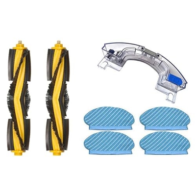 RobertDTesta Piezas de Repuesto de Barrido de Robot Cepillo de Rodillo Aspirador de Robot 2pc con Tanque de Agua y Almohadillas for Mapa de mapas fáci