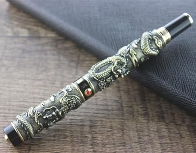 LXESWM Fountain Fountain Fountain Pen Metal Dragon Fountain Pen Pen Vintage Gift Gift Pense Bajas de Regalo Suministros de Oficina (1pc) (Color : T, S