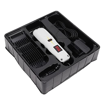 Uxsiya Cortapelos portátil, afeitadora en forma de R, pantalla LCD segura, cortapelos eléctricos ergonómicos, enchufe de la UE, 100-240 V, para princi