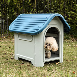 KKVV Casa de Perro de plástico para Perros pequeños y medianos, caseta de Refugio para Mascotas de 34 Pulgadas con Rejillas de ventilación, Casas de P características