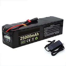 GZYHDC Batería de Iones de Litio de 48V 48V 25AH 1000W Batería de batería para 54.6V Bike E Electric Bicycle Scooter con indicador de Capacidad BMS precio
