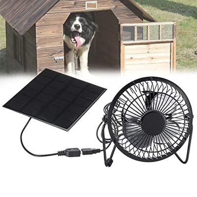 XTING Mini ventilador de panel solar, mini ventilador portátil de 4 pulgadas, con soporte de soporte ajustable, para oficina en casa o casa de mascota