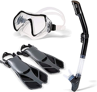 AMZOPDGS Buceo Máscaras de Buceo Máscara de Snorkel Profesional Aletas de natación Tubo de Buceo Juego de Buceo Snorkel Superior Máscaras de Buceo Res