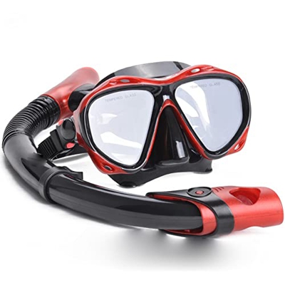 AMZOPDGS Máscaras de Buceo Snorkeling Sanbao Buceo Snorkeling Set 4 mm Vidrio a Prueba de explosiones Equipo de esnórquel Gafas Miopía para Adultos Má