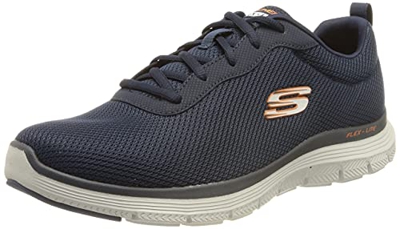 Skechers FLEX ADVANTAGE 4.0, Zapatillas para Hombre, Navy Leather/Mesh/Pu/Trim, 44 EU