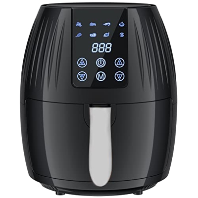 VGAGV Freidora De Aire con Pantalla Táctil Inteligente, Freidora Eléctrica Automática De Gran Capacidad De 5,5 L, Pantalla Táctil Digital, Cesta Antia